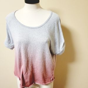 Lucky brand medium gray and pink ombre tee